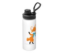 Dancing Ribbon Fox Bouteille d'eau isotherme en acier inoxydable avec couvercle pour adultes Idéal pour un usage quotidien et les activités de plein air 532 ml