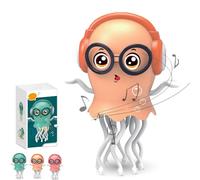 Dancing Squid Toy, Magic Dancing Octopus Toy, Smart Tentacle Explorer, with LED Light and Music, Crawling Dancing Automatic Obstacle Sensor (Orange)