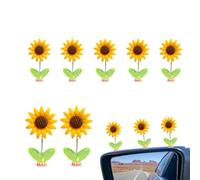 Dancing Sunflower Car Ornament - 10 Pack Spring Dashboard Decoration