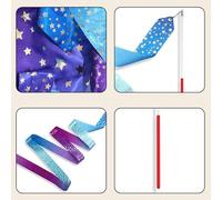 Dancing Wand - Fiberglass, 11.41x1.77in Gradient Streamer Sparkly | Twirling Ribbon Rhythmic Gymnastics Wand, Dance Prop For Artistic Expression, Fitness Training, Classroom Activities, Parties