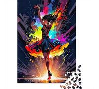 Dancing Woman Art 1000 Piece Adult Jigsaws Rainbow Winged Dancer Art Educational Games Suitable for Decompression 38x26cm 1000pcs