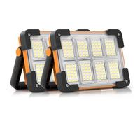 Dancingboar Foco LED Recargable Solar, 4 Modos Luz LED Recargable de Exterior, Impermeable Luz de Trabajo Portátil para Camping, Jardín, Pesca, Garaje, Emergencia(Lot de 2)