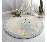 Dancmiu Tapis rond moelleux pour chambre d'enfant, crèche, tapis de jeu antidérapant pour chambre à coucher, tapis de sol rond épais pour filles et garçons, joli tapis à ramper