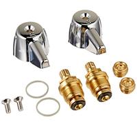 Danco 39674E Kit de garnitures de lavabo 2 poignées pour robinet central en laiton avec tiges et sièges Chromé