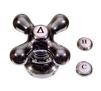 Danco 46006 Poignée de robinet cruciforme en chrome avec 3 boutons