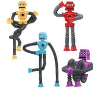 DANCOLOR Robot Télescopique Fidget Toys avec Ventouse, Jouets Spongieux en Constante évolution pour Garçons Et Filles, Jouets Sensoriels pour d'anniversaire De Noël Fête Remplissage Chaussettes