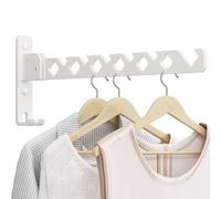dancrul Étendoir à linge mural pliable, crochet de suspension pour salle de bain, support mural à vêtements d'intérieur, parfait pour les petits espaces, blanc