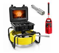 Danculpe Caméra d'égout auto-nivelante 1080p avec localisateur et sonde de rechange assortie authentique, caméra d'inspection des canalisations de 50 m avec DVR, écran HD IPS de 9", serpent de