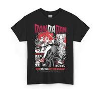 DanDaDan The Battle of The Occult Momo e Ken, T-shirt noir, manches courtes, unisexe, adulte, 100 % coton, idée cadeau Anime Manga, Noir , XL