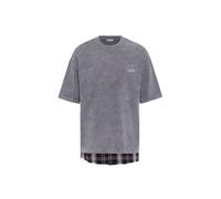 Dandalo T-Shirt 'Jacky' gris foncé / rouge pastel / blanc, Taille M