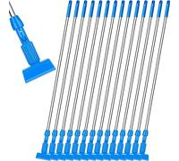 Dandat Lot de 14 poignées de balai commerciales en fer - 162,6 cm - Robustes - Poignée de rechange réglable - Pour nettoyage du sol industriel et domestique - Style pince de serrage