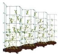 Dandat Lot de 8 treillis de jardin extensibles verts pour plantes grimpantes d'extérieur 30,2 x 90,2 cm (l x H) - Grand treillis en acier robuste pour concombres, pois, tomates et autres cultures