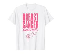 Dandelion Breast Cancer Awareness Pink Ribbon Support T-Shirt Graphique avec Valeur