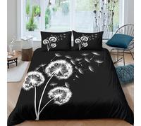 Dandelion Seeds Linge de Lit Microfibre Hypoallergique 3 pièces 3D Imprimée Résistante Nature Minimaliste Art Parure de Lit avec 2 Taies d'oreiller Léger for Chambre Adulte King（220x240cm）