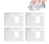 Dandelionsky - Lot de 500 feuilles d'aluminium pour retirer le vernis à ongles - En aluminium - Avec tampons en coton non pelucheux pré-attachés