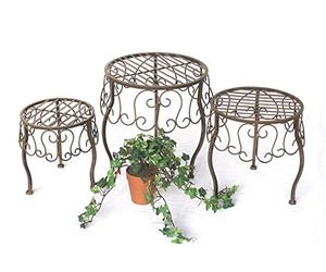 DanDiBo 140129 Lot de 3 tabourets / supports pour fleurs / porte-plantes / tables d'appoint
