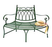 DanDiBo 93996 Banc de jardin semi-circulaire en métal résistant aux intempéries Vert 140 cm