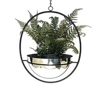DanDiBo 96087 Pot de fleurs suspendu mural en métal avec pot argenté Hauteur 78 cm
