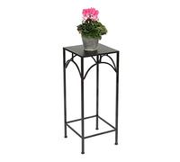 DanDiBo 96132 L Tabouret à fleurs carré en métal Noir 70 cm