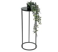 DanDiBo 96316 Tabouret à fleurs rond en métal noir 50-70 cm - Table d'appoint - Colonne de fleurs moderne - Support pour plantes (70 cm)