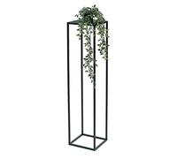 DanDiBo 96351 Tabouret à fleurs rectangulaire en métal Noir 100 cm