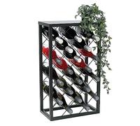 DanDiBo 96434 Étagère à vin en métal noir pour 20 bouteilles 68 cm