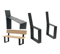 DanDiBo 96478 Lot de 2 pieds de banc en métal massif avec dossier Noir Pour banc de jardin Robuste et stable