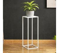 DanDiBo 96482 L Support à fleurs carré en métal blanc 70 cm Tabouret à fleurs Table d'appoint Colonne de fleurs Tabouret moderne pour plantes (70 cm)