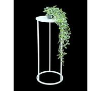 DanDiBo 96483 Tabouret à fleurs rond en métal blanc - Table d'appoint - Colonne de fleurs moderne - 70 cm