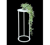 DanDiBo 96483 Tabouret à fleurs rond en métal Blanc Table d'appoint colonne de fleurs moderne Support pour plantes (60 cm)