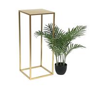 DanDiBo 96506 Tabouret à fleurs carré en métal doré - Table d'appoint - Colonne de fleurs - Support moderne pour plantes (70 cm)