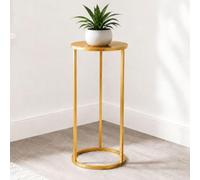 DanDiBo 96510M 96510M Support de fleurs rond en métal doré - 60 cm - Table d'appoint - Colonne de fleurs - Tabouret moderne pour plantes (60 cm)