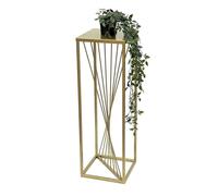 DanDiBo 96565 Tabouret à fleurs carré en métal doré 70 cm - Table d'appoint - Colonne de fleurs - Design moderne