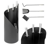 DanDiBo 96571 Serviteur de cheminée moderne 4 pièces Noir