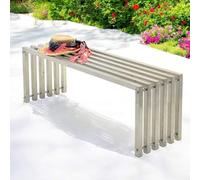 DanDiBo 96607 Banc de jardin résistant aux intempéries en acier inoxydable massif 115 cm