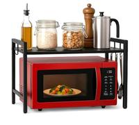 DanDiBo 96613-1 Étagère à micro-ondes extensible à 2 niveaux 40-64 cm Étagère à micro-ondes Étagère de cuisine Étagère à micro-ondes