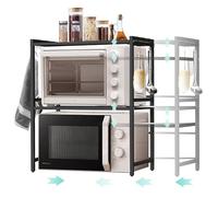 DanDiBo 96614 Étagère à micro-ondes réglable à 3 niveaux 40-64 cm