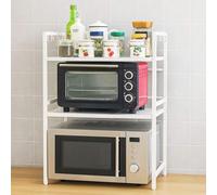 DanDiBo 96684 Étagère à micro-ondes réglable à 3 niveaux Blanc 40-64 cm