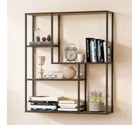 DanDiBo 96702 Étagère murale moderne en métal noir 90 x 75 x 20 cm