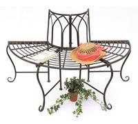 DanDiBo Banc 121071 Banc de Jardin a. Métal 127cm Banquette Banc de pourtour d'arbre Banc Circulaire Banc de Parc Brun