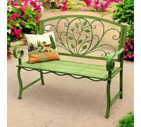 DanDiBo Banc de jardin résistant aux intempéries, 2 places, en métal, vert, 110 cm, 96593