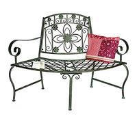 DanDiBo Bancs de jardin semi-circulaire en métal résistant aux intempéries Vert 130 cm