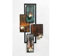 DanDiBo Bougeoir mural abstrait en métal Noir 61 cm