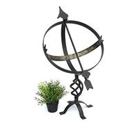 DanDiBo Cadran Solaire Noir en métal Fer forgé Résistant aux intempéries 72cm Pendule de Jardin Pendule Déco de Jardin