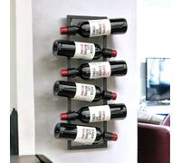 DanDiBo Casier à vin mural en métal noir pour 6 bouteilles Design moderne