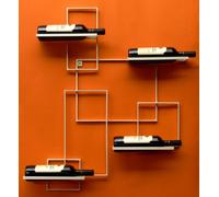 DanDiBo Casier à vin White Line Porte-Bouteilles Métal 90cm Porte-Bouteilles Etagère Murale
