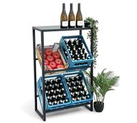 DanDiBo Étagère à 4 caisses à boissons avec étagère étroite en métal 96547 100 cm