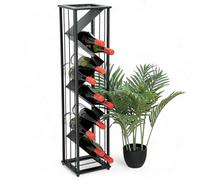 DanDiBo Étagère à vin en métal noir 96693 - Porte-bouteilles - Porte-bouteilles étroit et moderne