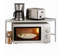 DanDiBo Étagère d'angle pour micro-ondes - Plan de travail debout - 72 x 72 cm - Blanc - 2 niveaux - 96689 - Étagère de cuisine (blanc)