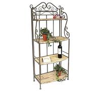 DanDiBo Etagère Malaga 12060 en métal et Bois 150cm Etagère à Livres Etagère Salle de Bains Etagère de Cuisine